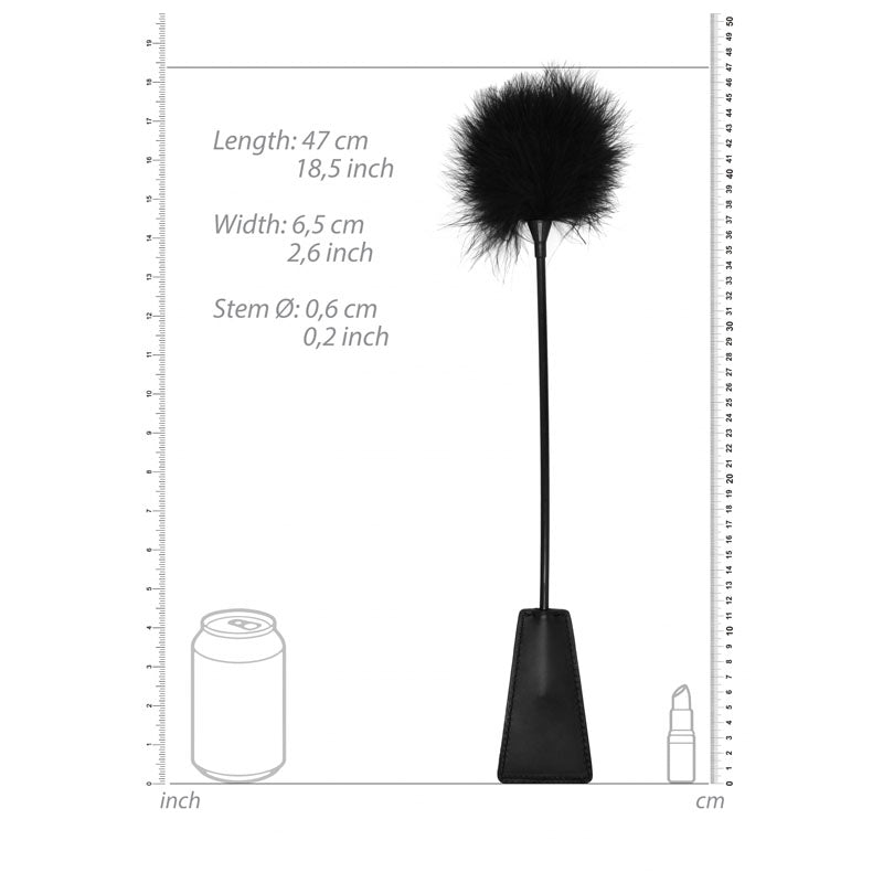 OUCH! & White Crop with Feather Tickler - 44 cm Feather Crop